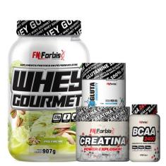 Kit Whey Gourmet Pote + Creatina 300g + Glutamina 150g + BCAA 100 cáps