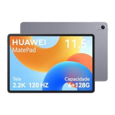 Tablet, HUAWEI MatePad 11.5 New, Wifi 6+128GB, Tela FullView de 11.5”2.2K 120 Hz, Câmera Traseira 13 MP, Câmera Frontal 8 MP, Bateria de 7700 mAh, Cinza Espacial