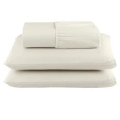 Jogo De Lençol Queen 3 Peças 180 Fios C/ Elástico Algodão Percal - Bel