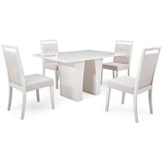 Conjunto Mesa de Jantar com 4 cadeiras Herval Denver, Off White