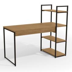 Escrivaninha com Estante Lumí Freijó e Preta