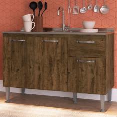 Balcão de Cozinha para Pia 3 Portas 1 Gaveta Itauba - Irm Móveis