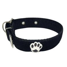Coleira De Camurça Aplique 25Mm Cachorro Nicapet Preta Nº 7