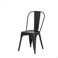 Cadeira Tolix Iron Design Preto Aço Industrial Sala Cozinha Jantar Bar