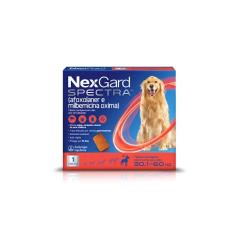 NexGard Spectra Antipulgas e Carrapatos e Vermífugo para Cães de 30,1 a 60kg - 1 tablete
