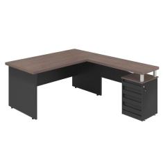 Mesa Em L 1.8 Brasil Freijo Preto