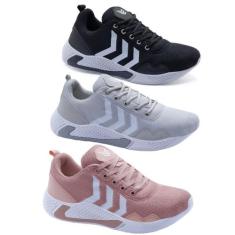 Tênis Feminino Para Academia  - Combo 3 Tênis R-4000 - Dix, Preto, Cin