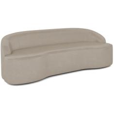 Sofá 5 Lugares Curvo Sala de Estar Living Lótus D02 material sintético