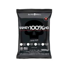 Whey 100% hd refil black skull - 900g (wpc, wpi e wph), MORANGO
