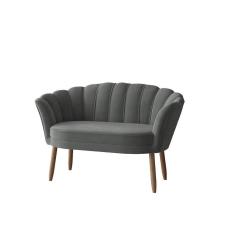 Namoradeira 2 Lugares Confortável Recepção Sala Quarto Flor Cor: Cinza