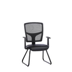 Cadeira Eco Fixa Encosto em Tela Executiva com Braços Preta - NEGROMON