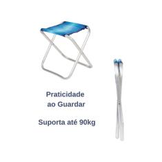Banqueta de Alumínio Dobrável Suporta até 90kg Cores diversas