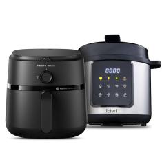 Panela de Pressão Elétrica ichef Master Cooker 6L e Airfryer Philips Walita XL 1000