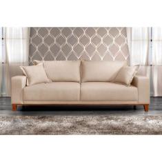 Sofá Fixo Argos 3 Lugares Luxo 180cm Castellar Móbile, Bege Claro