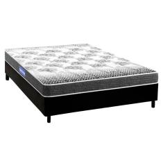 Cama Box Casal: Colchão Espuma Probel Guarda Costas Resistente + Base Crc Courano Black(138X188)