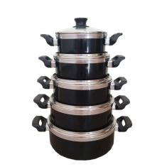 Jogo De Panelas Belmar Alumínio Preto 5 Peças