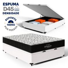 Cama Box Baú com Colchão Espuma D45 Ortobom Airtech 150 Casal 138 cm, 
