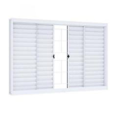 Janela de Aço de Correr de Correr 100x120cm com Grade Quadrada Riobras