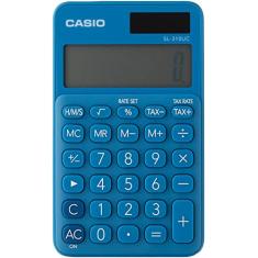 Calculadora Portátil Casio c/ visor amplo 10 dígitos e alimentação Dupla Casio, Azul