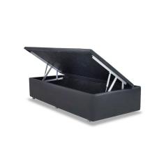 Cama Box Baú Ortobom Courino Cinza Solteiro 88