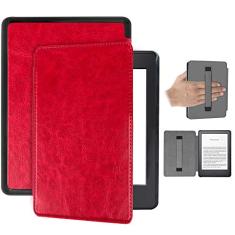 Capa Kindle 10ª geração com iluminação embutida – Auto Hibernação – Fecho Magnético – Alça leitura - Vermelha