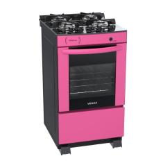 Fogao a Gas 4 Bocas Venax Delplus Vitreo BL Pink