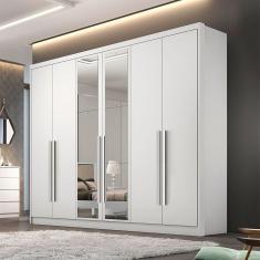 Guarda Roupa Roma 6 Portas 6 Gavetas  Clic Móveis Branco