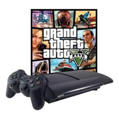 Console Ps3 Super Slim 500Gb Grand Theft Auto V Cor  Charcoal Black