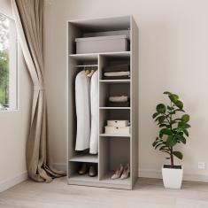 Guarda-Roupa Modular 80cm sem Portas com Prateleiras Jade CabeCasa MadeiraMadeira Cinza Urbano