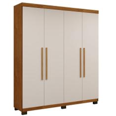 Guarda Roupa Master 4 Portas 3 Gavetas Em Mdf Benetil Móveis Cinamomo Com Off White