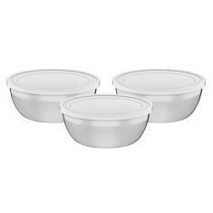 Jogo de Potes Freezinox em Aço Inox com Tampa Plástica 3 Peças Tramontina 64220/190