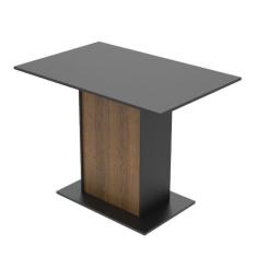 Mesa Madesa Retangular com Tampo de Madeira 5329 - Preto/Rustic, Preto