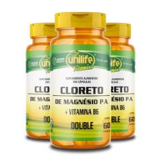 Kit 3 Cloreto de magnésio P.A. 810mg Unilife 60 cápsulas
