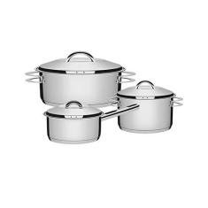 Jogo 3 Panelas Inox Fundo Triplo Linha Solar Tramontina