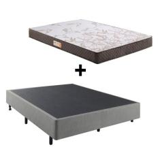 Cama Box Casal Reforçado + Colchão Ecoflex Espuma D23 - Cama inHouse