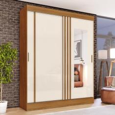 Guarda Roupa Solteiro 2 Portas Com Espelho 2 Gavetas Marcel Casa 812, 