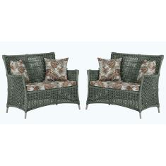 2 Sofás área Externa Igapó Alumínio Fendi Corda Náutica E6 Verde