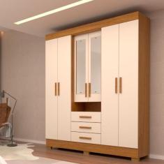 Guarda-Roupa Casal Bolívia Com Espelho 6 Portas 100% MDF Linhamobília,