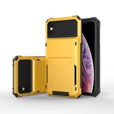 SORAKA Capa para iPhone XR com porta-cartões Capa para carteira iPhone XR Capa PC TPU 2 em 1 de camada dupla Capa à prova de choque com capacidade para 5 cartões