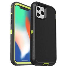 3 in1 para iphone12 13 pro max xs max híbrido capa de defesa à prova de choque capa de cinto clipe de proteção resistente capa para iphone 7 8 plus, verde preto, para iphone 11