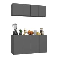 Kit Armário de Cozinha Aéreo e Balcão 4 Portas Multimóveis MP2162