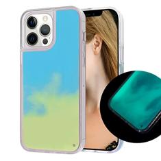 Losin Capa fluorescente compatível com iPhone 14 Pro capa de areia movediça capa de telefone areia brilhante líquida luxuosa que brilha na escuridão noctiluncente areia luminosa moda capa de luxo para