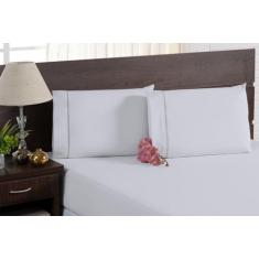 Lençol Macio Cama King Size 100% Algodão Com Elástico Branco - Beatriz