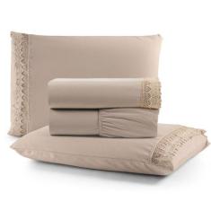 Jogo Cama Lençol Haia Casal Padrão Percal 200 Fios 100% - Casa Scarpa