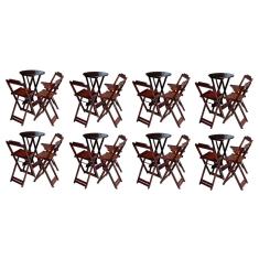 Kit 8 Banquetas Bistrô Modelo Bistrô Madeira Maciça Assento Madeira Imbuia Preguiçosa