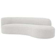 Divã Recamier Orgânico Tokyo 200cm Lado Direito Bouclé - Amarena Móveis Cor Branco