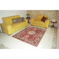 Tapete Retangular Veludo Marbella Çagdas III Vermelho 98x150 cm