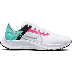 NIKE Tênis de corrida masculino Air Zoom Pegasus 38 CW7356 (branco/cinza lobo-rosa hiper-dinâmico Turq 42), Branco lobo cinza Hyper Pink Dynamic Turq, 45
