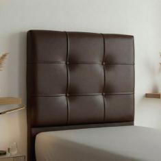 Cabeceira Solteiro Cama Box 90 cm London material sintético Marrom - J