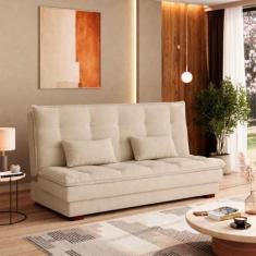 Sofá Cama Reclinável 2 Lugares 180cm Esmeralda Bege Matrix